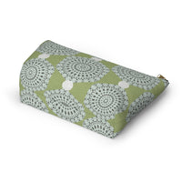 Lace Hexagon Accessory Pouch w T-bottom in Green